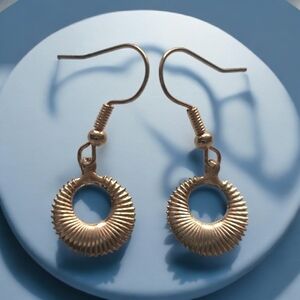 Chic Gold Spiral Drop Earrings